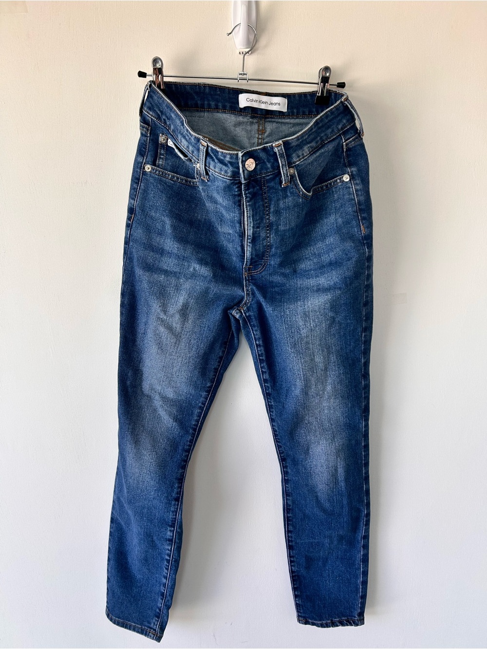 Calvin Klein Jeans Archive High Rise Slim Straight Leg Medium Wash 2025